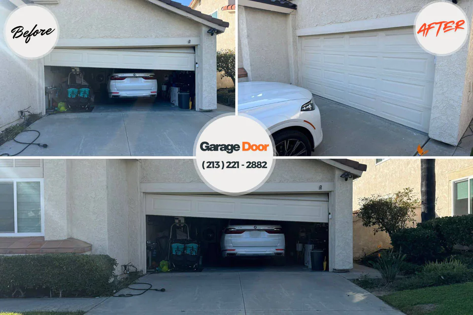 Before and after: garage door repair Pine Lake Park, NJ
